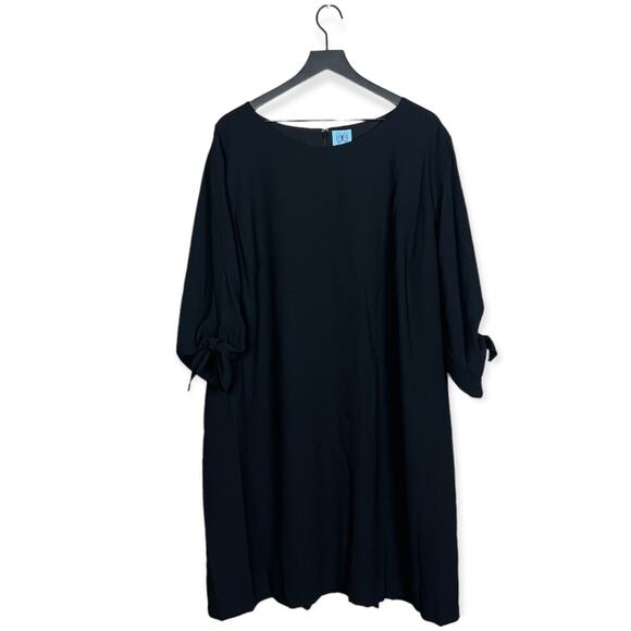 CeCe Black Tie Sleeve Shift Dress Size 24W - Picture 3 of 9